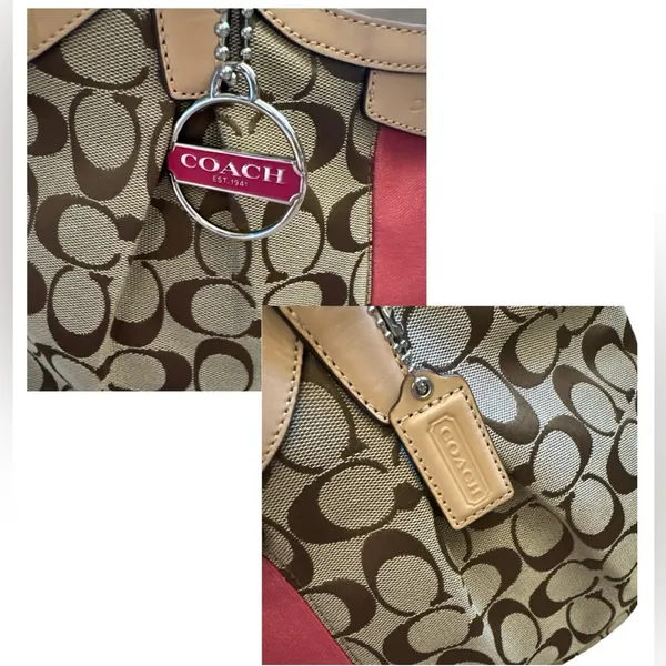 NWOT Coach Signature Stripe Devin Shoulder Bag - Image 9