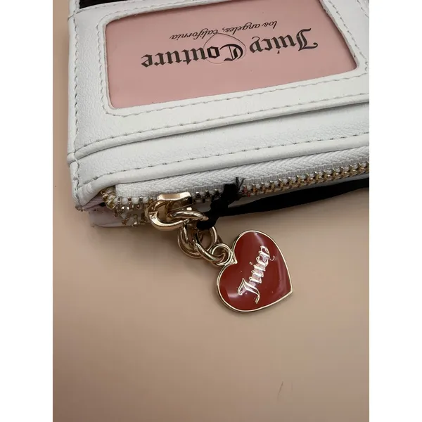 Juicy Couture Sweet‎ Juicy L-Zip Card Case Wallet Black Velour Strawberry NEW - Image 5