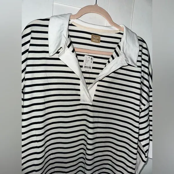 NWT FREE PEOPLE Jackson Rugby Midi Dress - Ivory Combo $98 MSRP - Image 6