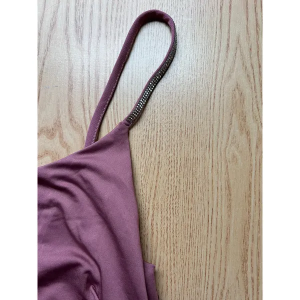 New Womens Iris Strapless Dress w/Diamonds 💎 Straps Mauve Dusty Rose Size Large - Image 5
