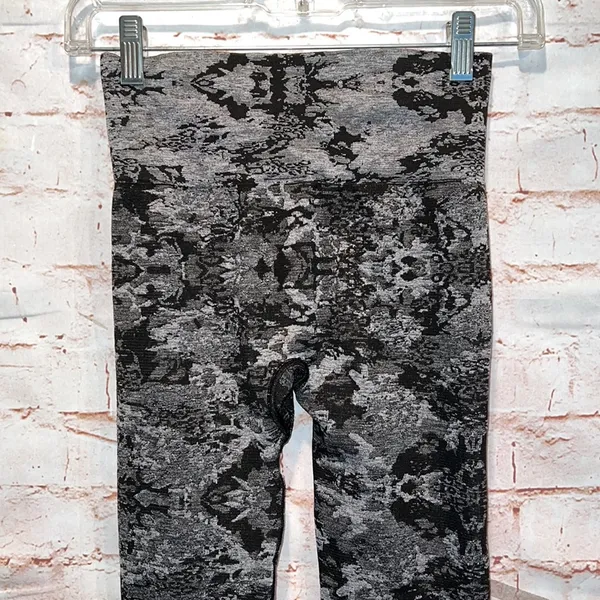 Womens best black camo leggings jacquard tights full length elastic waist - Image 7