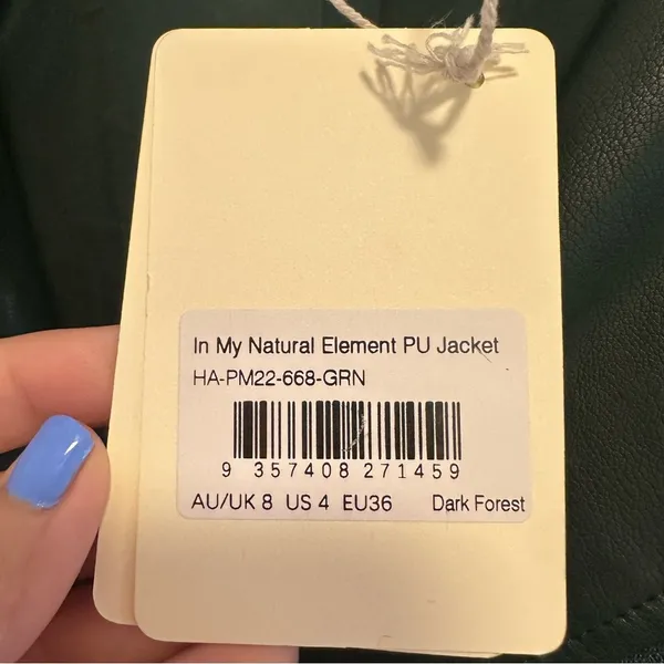 Peppermayo Exclusive - In My Natural Element PU Jacket - Dark Forest Size 4 - Image 5