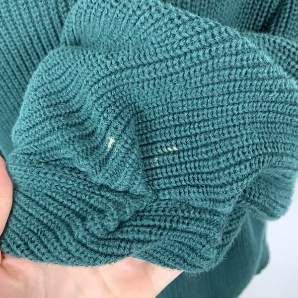 Cabi Green Sweater Small Chunky Knit Funnel Neck Comfy Fall Style‎ - Image 4