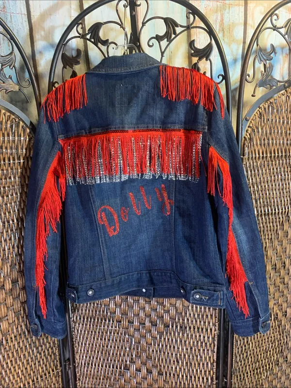 Old Navy Handmade Dolly Parton Fringe Jacket Size L - Image 2