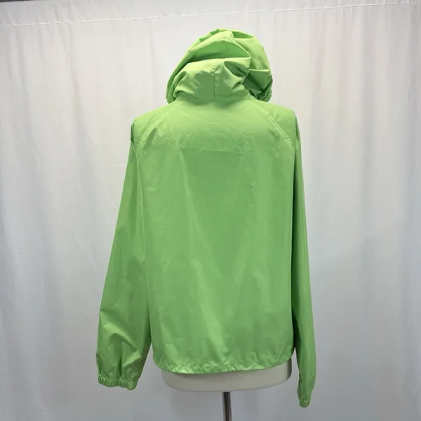 Ralph Lauren Green Jacket Windbreaker Womens L Hooded Lightweight Gold Buttons - Image 4