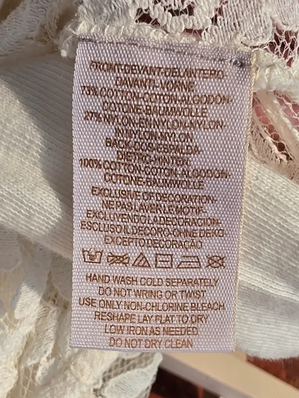 Free People•Cream Lace Open Crossover Back High Neck Sleeveless Top Size XS - Image 8