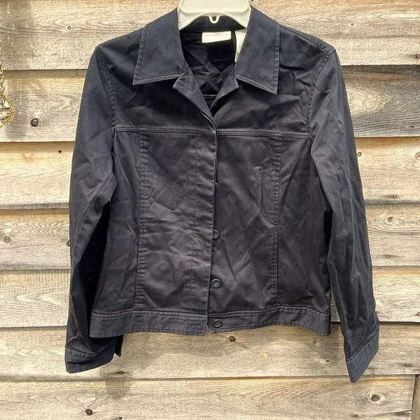 Liz Claiborne size Medium black denim jacket . - Image 3