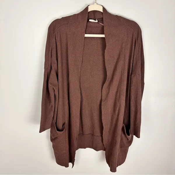 Pact Airplane Cardigan Women's 100% Organic Cotton Long Open Pockets XS Small - Image 3