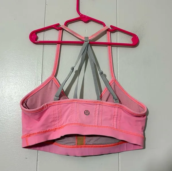 Lululemon Pink/Gray Sports Bra Size 6 - Image 5