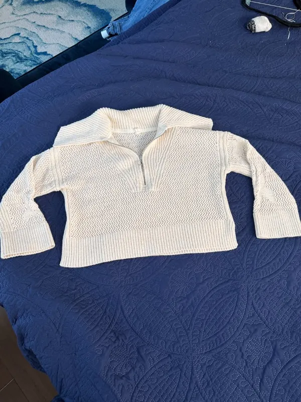 ANTHROPOLOGIE Daily Practice Half-Zip Oversized Pullover Sweater Size Small - Image 14