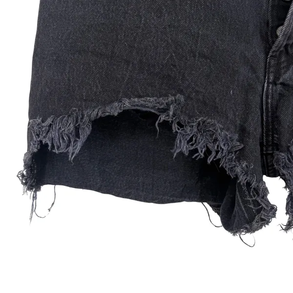 Abercrombie & Fitch High‎ Rise Denim Shorty Shorts Black Distressed Size 29 - Image 5
