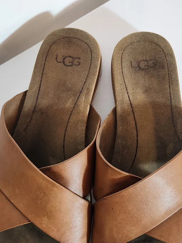 UGG Kari Brown Leather Strappy Sandals Size 9 - Image 5
