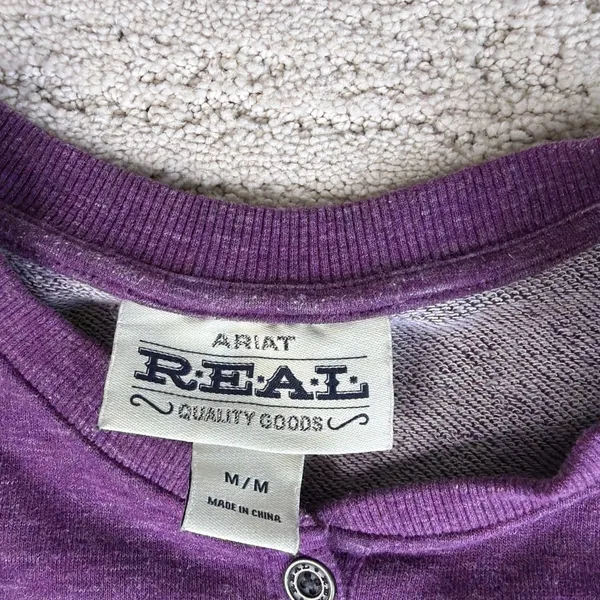 Women's Ariat Size Medium Henley Long Sleeve Pullover Sweatshirt - Image 3