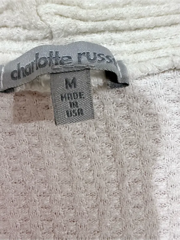 Charlotte Russe Cream Striped Open-Front Cardigan - Image 3