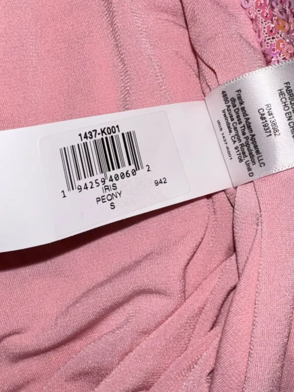 NEW Dress The Population IRIS peony Pink Sequins Gown Sz S - Image 6