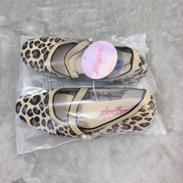 Jellypop Juni Mary Jane Flats Leopard Knitted Memory Foam Woman's 8.5 Tan Brown - Image 8