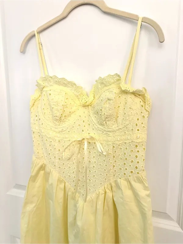 Revolve More to Come Marleen Maxi Dress in Yellow Small Womens Eyelet Long - Image 7