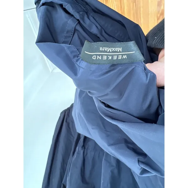 Max‎ Mara Weekend Utility Raincoat Size 6 Blue - Image 3