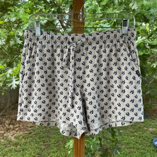 Eddie Bauer Women's Soft Knit Pajama Set Grey & Blue Printed Size S - Image 4