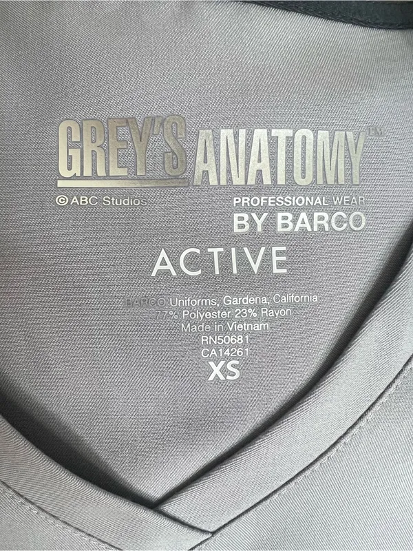 Gray’s Anatomy Scrub Top 4 Pocket S/S V-Neck in Moonstruck Sz XS NWT - Image 5