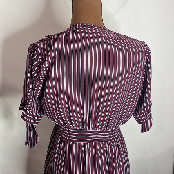 Urban Outfitters Plunging short sleeve striped empire waist midi shirt dress S - Image 7