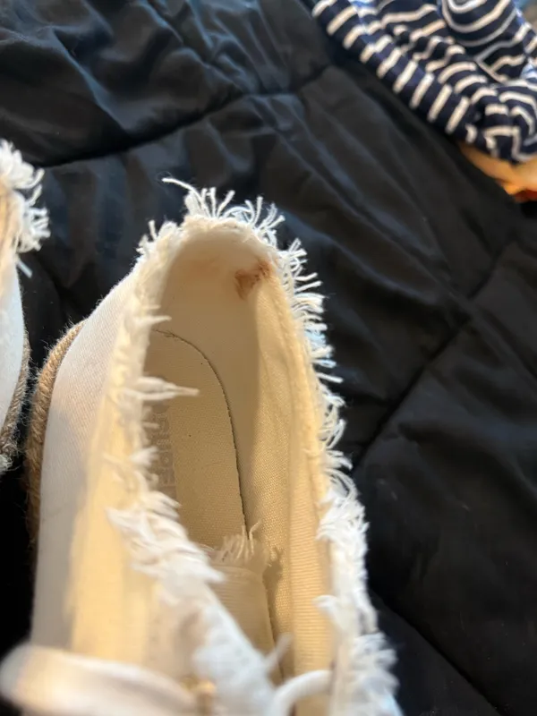 {SUPERGA} White Frayed Canvas Platform Espadrille Sneakers - Image 6