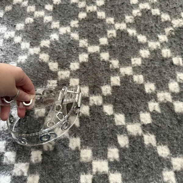 Y2k Clear Grommet Belt‎ Silver Buckle Adjustable Transparent Punk Fashion - Image 4