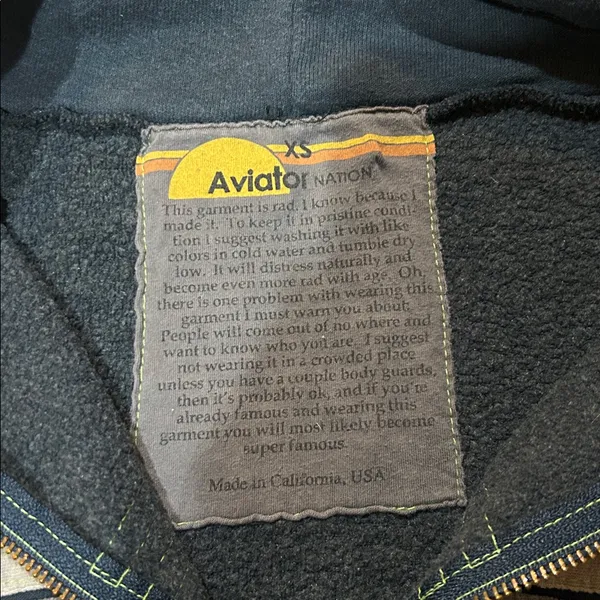 Aviator nation full zip size XS VGUC - Image 3