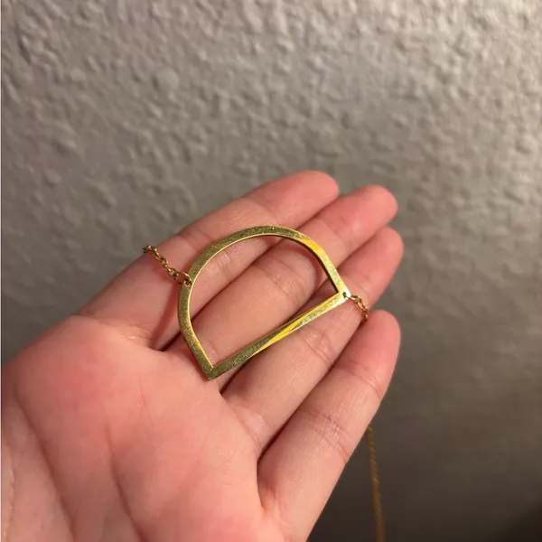 Anthropologie monogram pendant necklace “ D “ in gold - Image 3