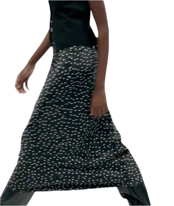 Zara Polka Dot Midi Black & White Skirt(Size Small) - Image 2