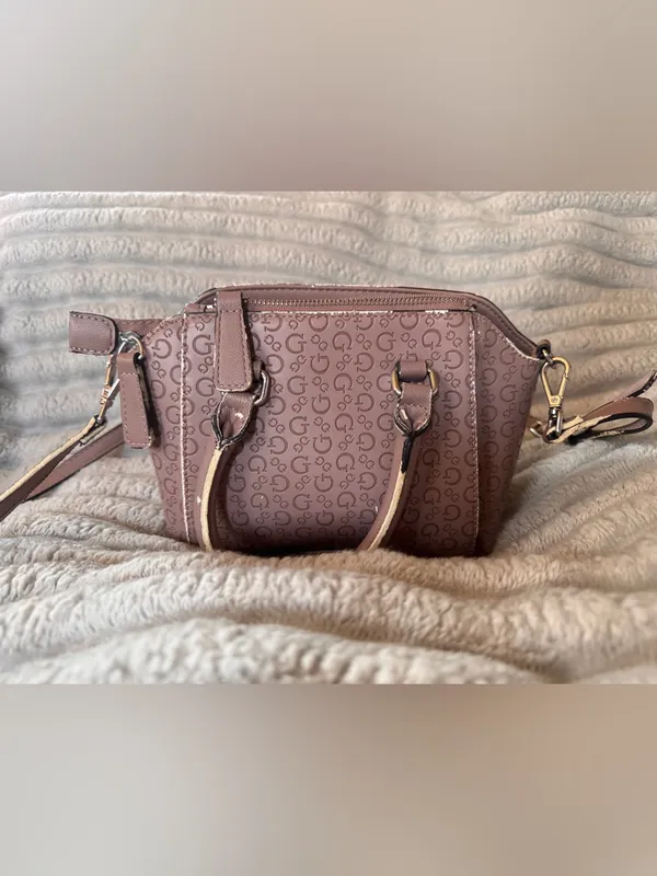 Guess Pink Monogram Mini Satchel Crossbody Purse - Image 2