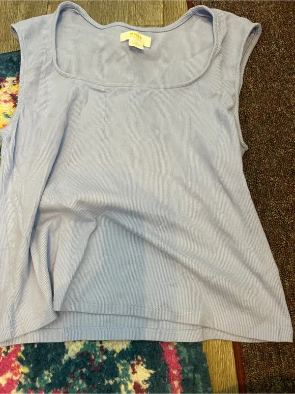 Anthro Maeve purple square neck top xl - Image 5