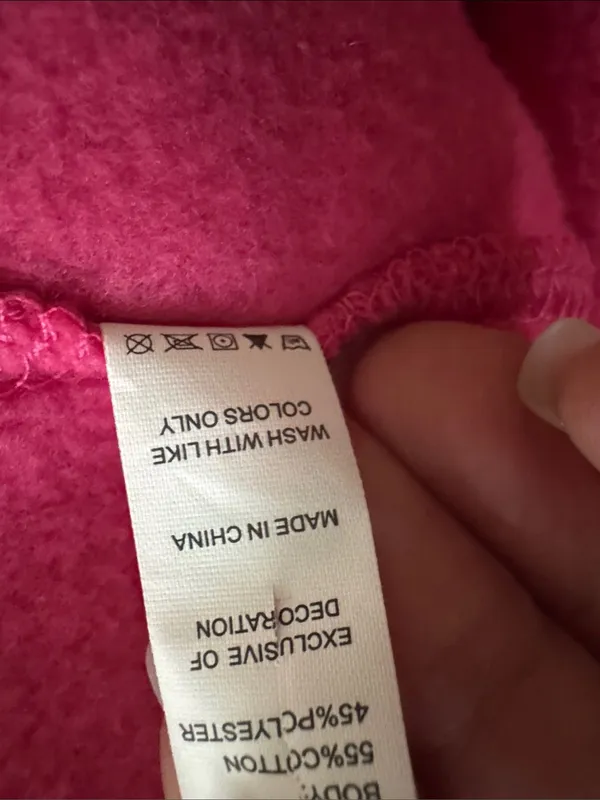 Fleo Cotton Blend Vibrant Pink Long Sleeve Pullover Crewneck Size Small - Image 11