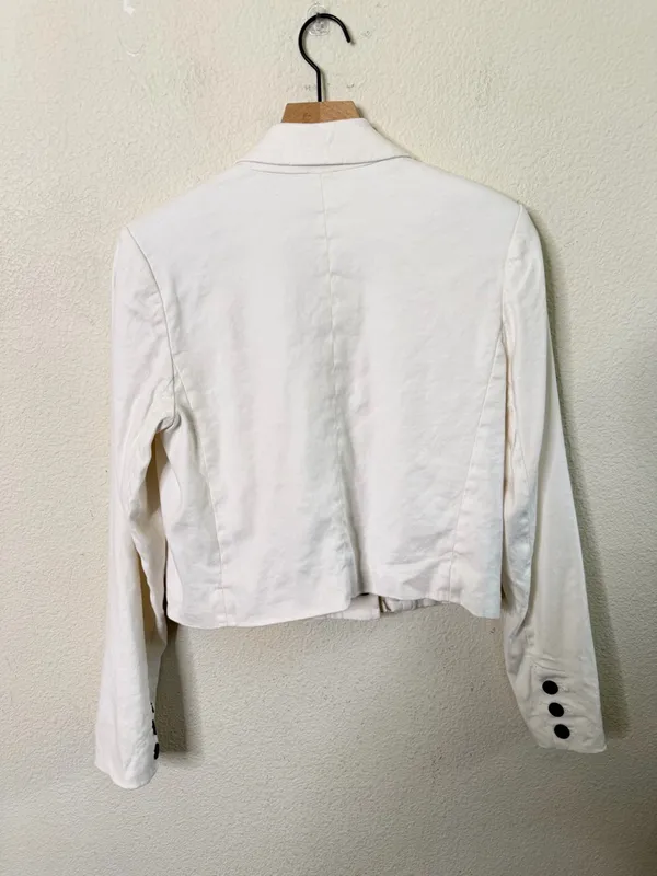 Anthropologie Maeve Linen Cropped Blazer Womens Size S - Image 7