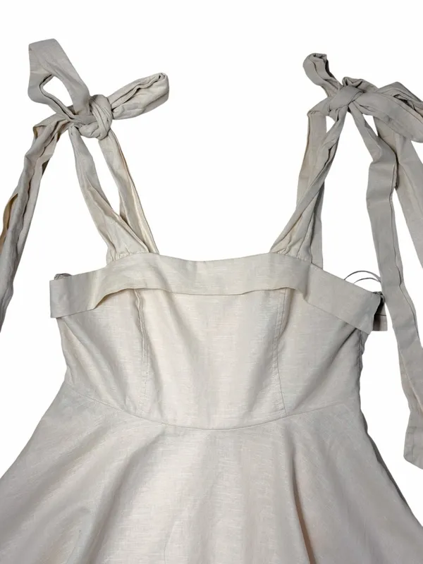 Mable Tan Beige Linen Blend A-line Mini Dress Womans S - Image 3