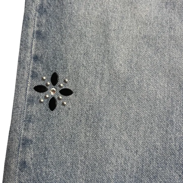 PacSun NWT‎ Dad Jean Light Wash Rhinestone Flower Embellished Size 25 - Image 7