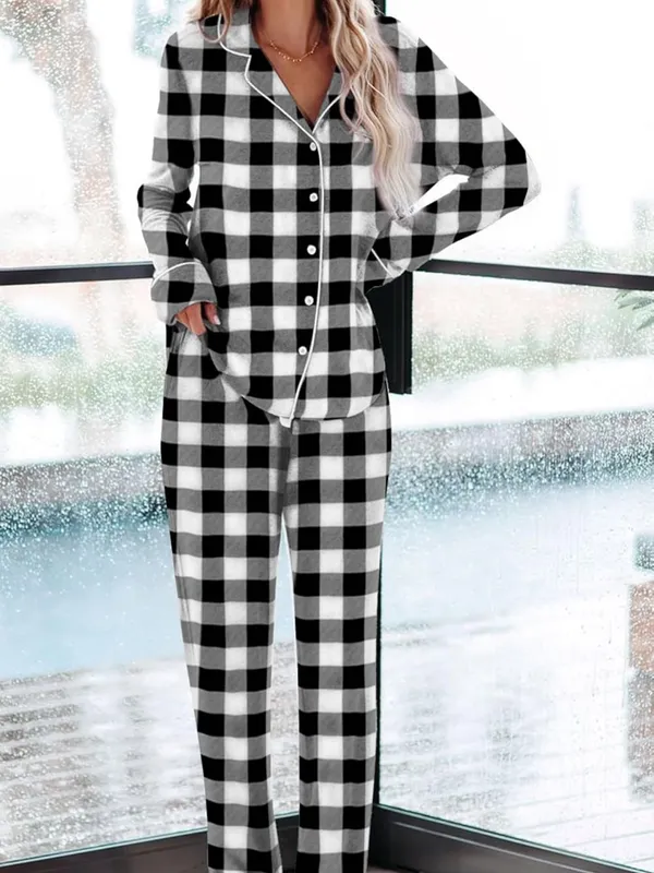 Aamikast Women's Pajama Sets Long Sleeve Button Down Sleepwear Nightwear Soft Pj - Image 2