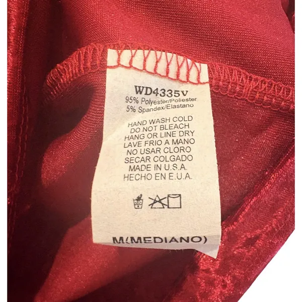Watermelon Brand Red Velour Sleeveless Christmas Holiday Party Mini Dress M - Image 5
