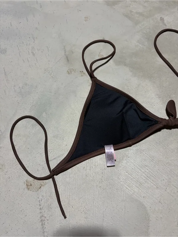 Victoria’s Secret Brown Triangle Bikini Top y2k large - Image 2