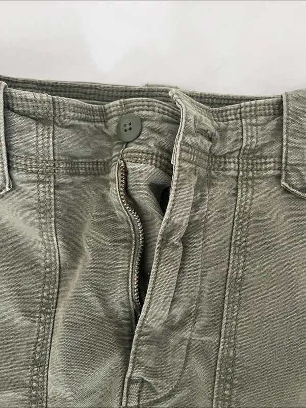 American Eagle Outfitters Olive Utility Mini Skirt with Front Pockets - Image 4