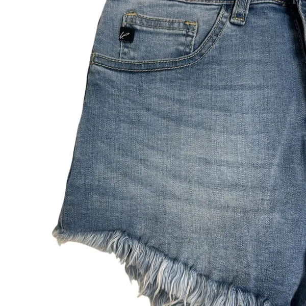 KanCan Shorts Women's Cut Off Stretch Midi Raw Hem Distressed Denim Size 27‎ - Image 4