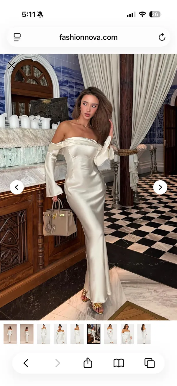 FashioNova Amandine Satin Maxi Dress - Image 2