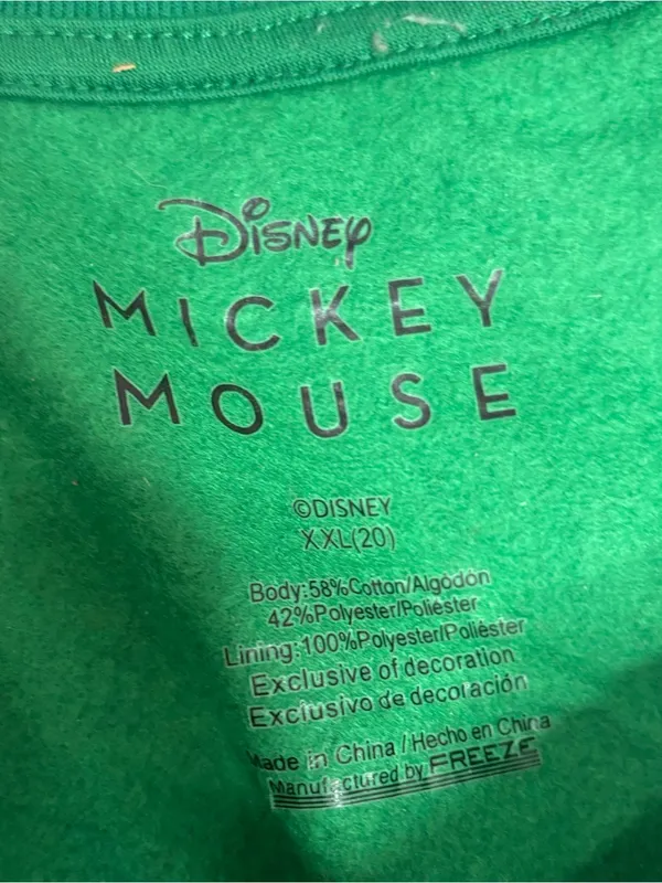 Disney Green Mickey Mouse ducks Graphic Sweatshirt winter Christmas stocking XXL - Image 6
