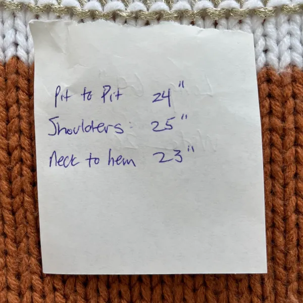 Women's Sweater in Cream, Gold, and Rust colors XL - Image 5