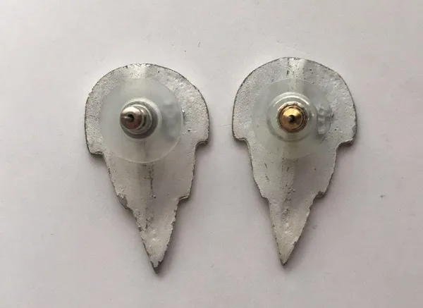 Vintage silver leaf earrings - Image 2