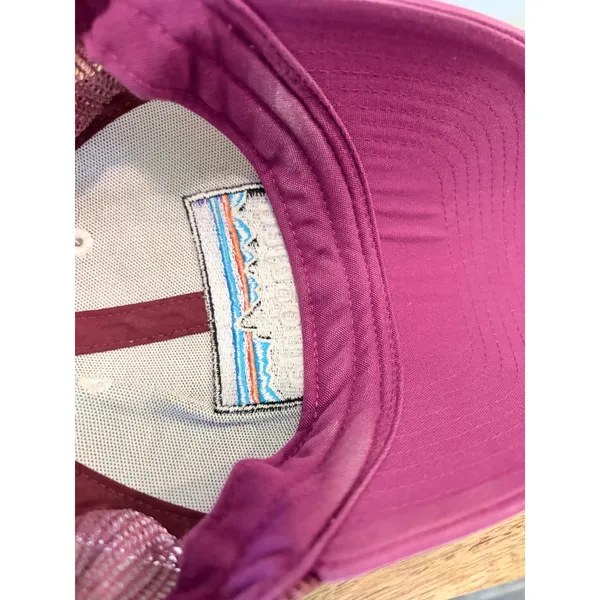 Patagonia P-6 Logo Trucker Hat Magenta Purple‎ White Mesh Snapback Cap - Image 6