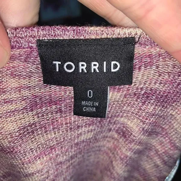 Torrid heathered drape front pink 0/L cozy normcore cardigan - Image 3
