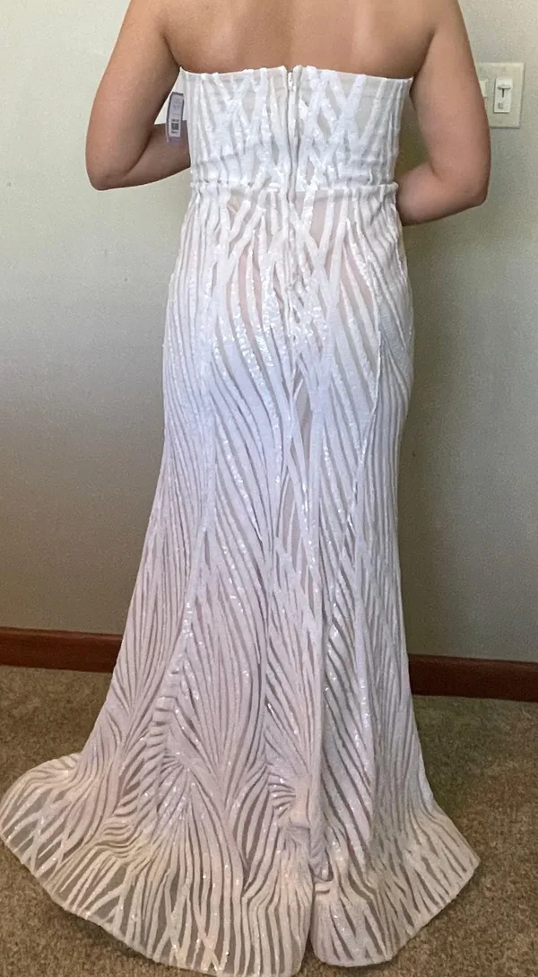 City Vibe White Sequin Formal Dress - Image 3