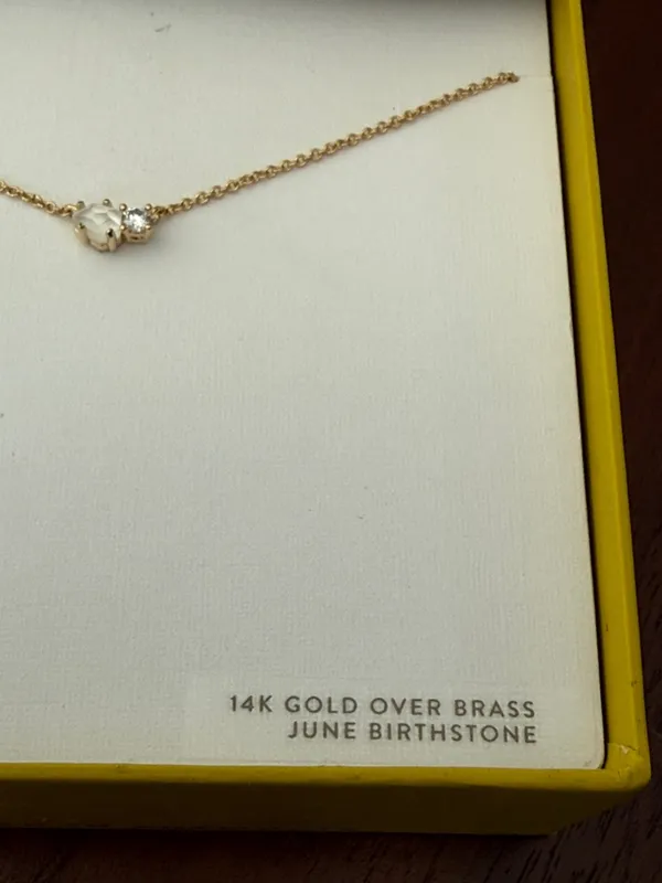 Kendra Scott birthstone June Gold Necklace New - Image 3