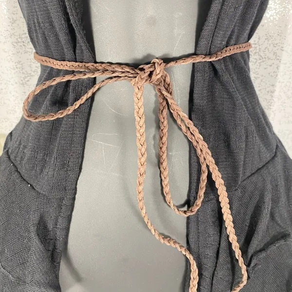 Belle du Jour Black Sweater Vest with Rope Belt - Image 6